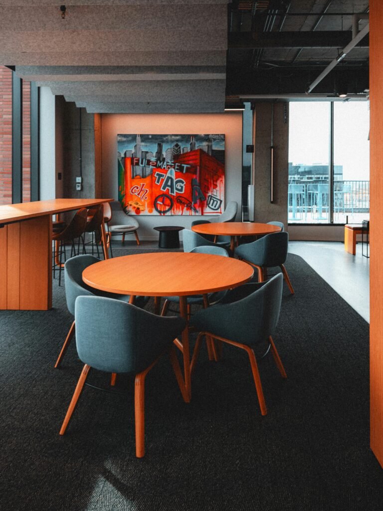 pexels-photo-29074507-29074507 Stylish office space featuring graffiti art and contemporary furniture.
